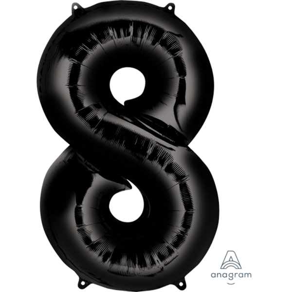 Large Number 8 Black